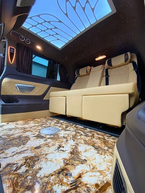 High-end luxury stone luminous floor real car installation renderings 7