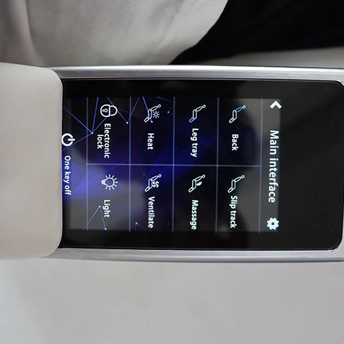 Touchscreen on the armrest of the Mercedes Sprinter seat 2 Touchscreen on the armrest of the Mercedes Sprinter seat 2