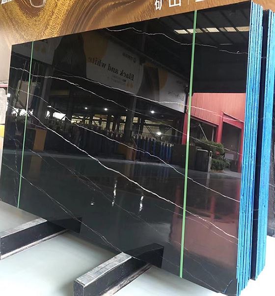 Black Natural Marble Van Floor